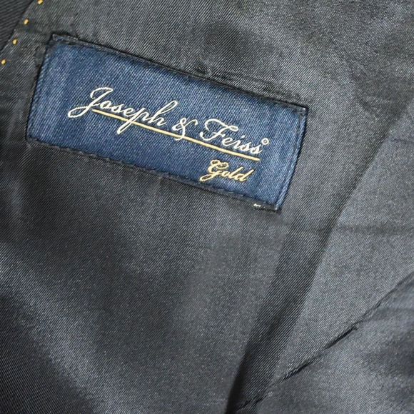 Joseph Feiss 44L Black Wool 2 Button Suit Jacket Blazer Sport Coat - Picture 7 of 10